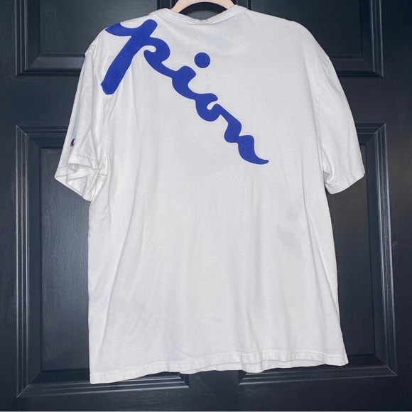 Vintage Champion Large Logo Spell Out Short Sleeve T-Shirt Cotton Size Large - Picture 4 of 8